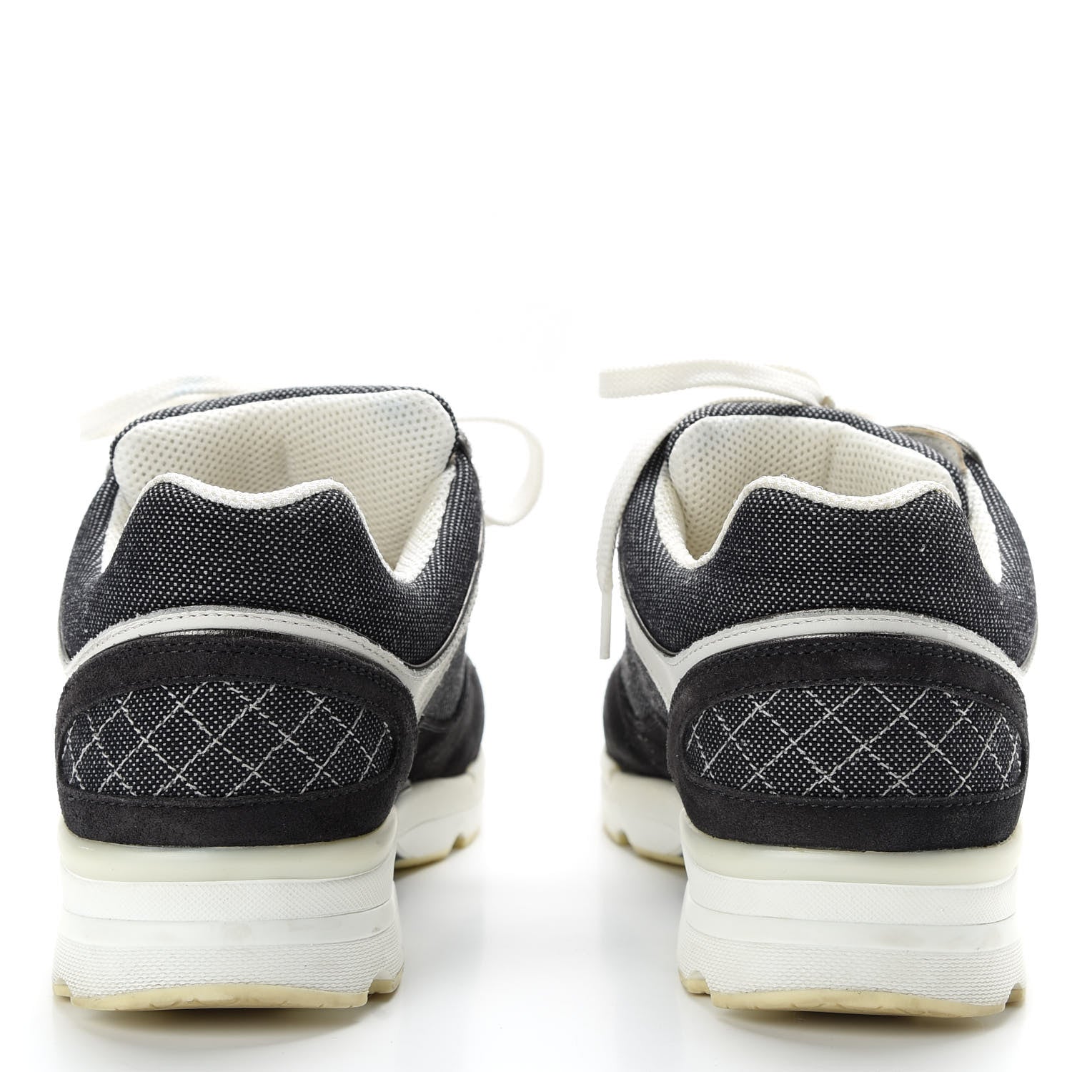 Chanel Denim Suede Calfskin CC Sneakers 40 Grey 5 of 9