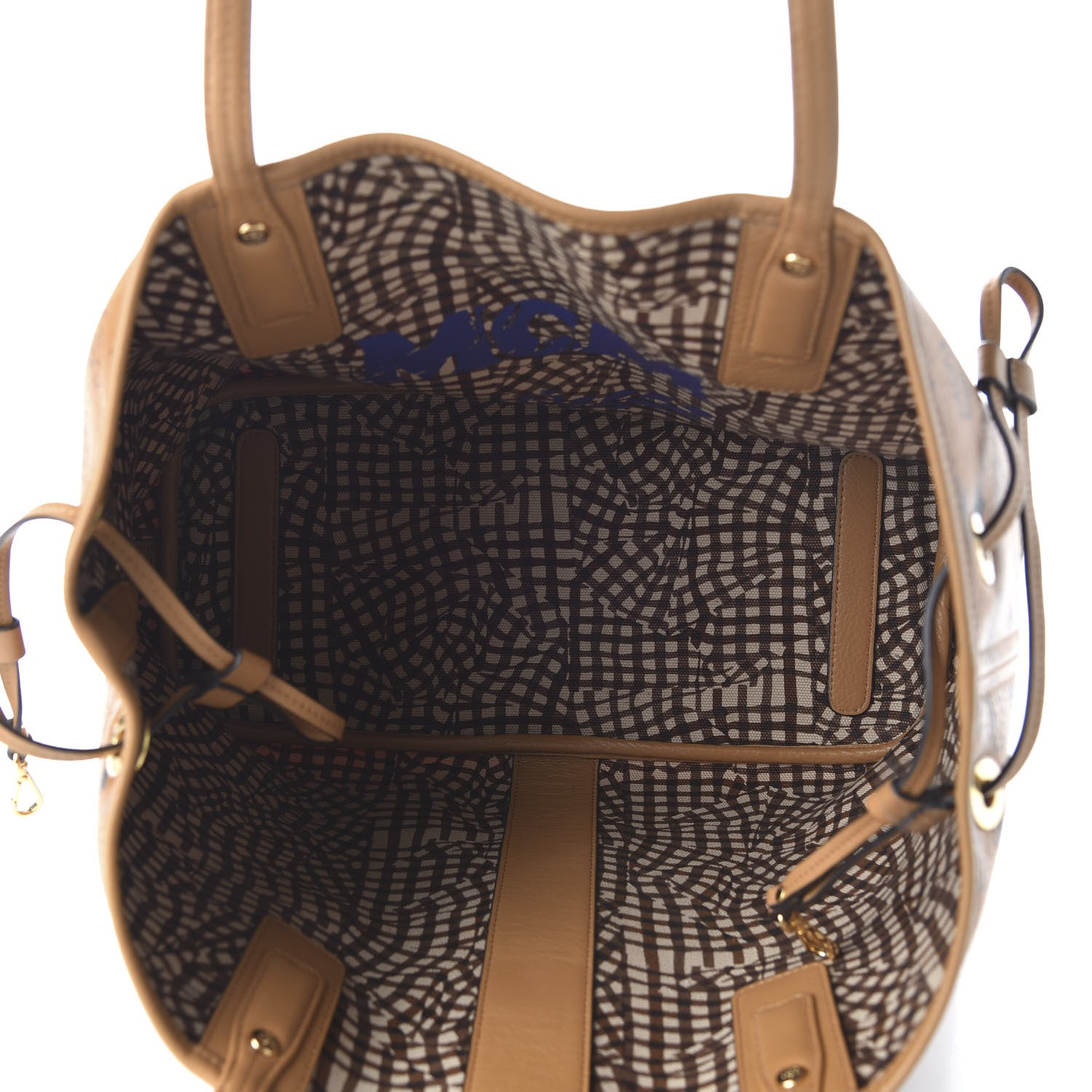 MCM Visetos Medium Liz Reversible Shopper Tote Cognac 6 of 16