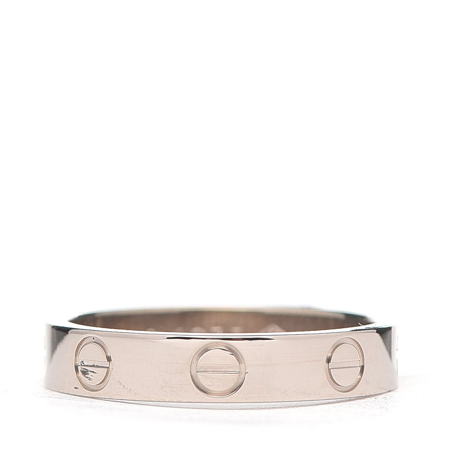 Cartier 18K White Gold 3.5mm LOVE Wedding Band Ring 51 5.75 1 of 5