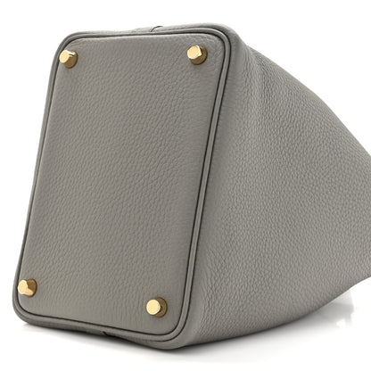 Hermes Taurillon Clemence Picotin Lock 18 PM Gris Meyer 9 of 11