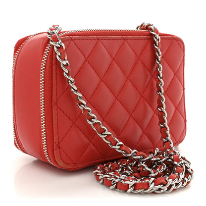 Chanel Lambskin Quilted Small Pocket Box Camera Case Red 3 of 15