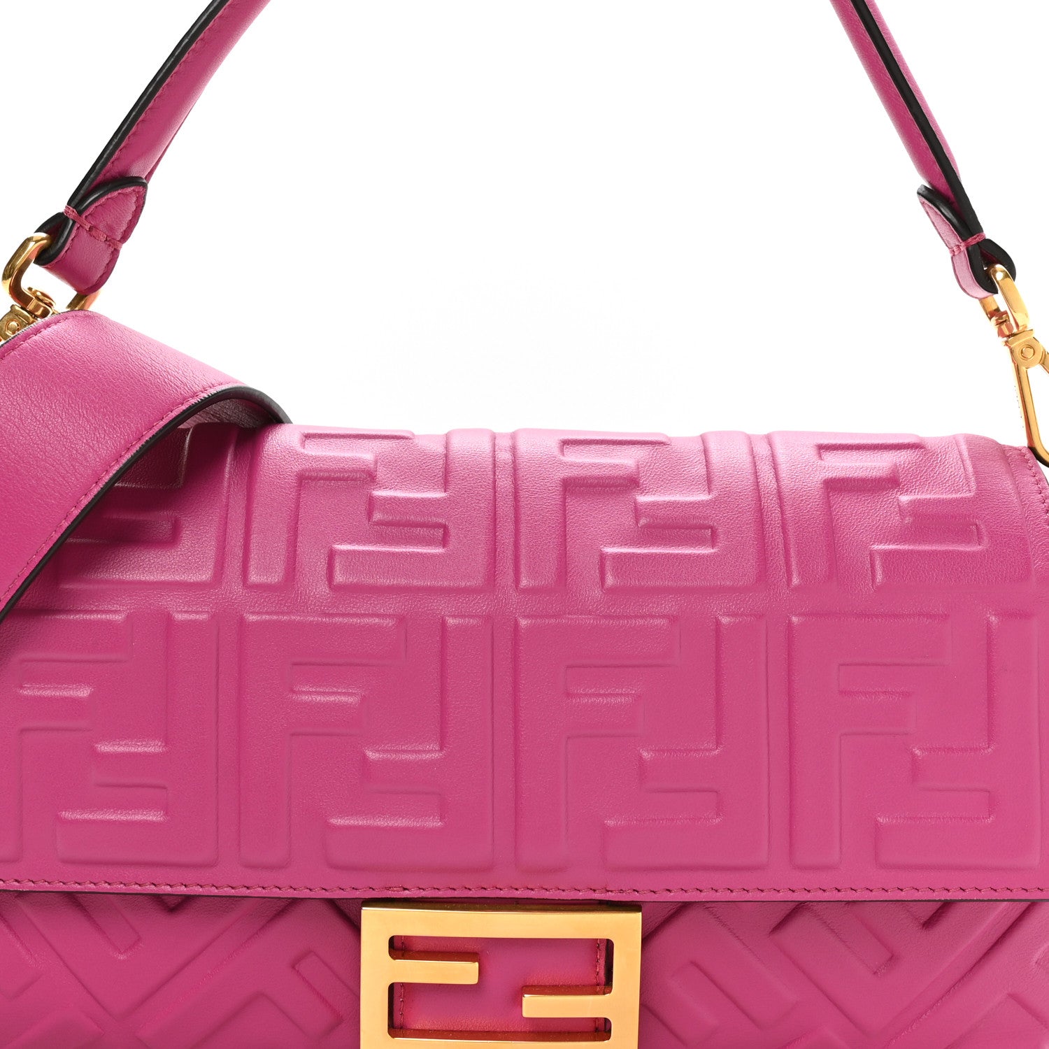 Fendi Nappa FF 1974 Embossed Baguette Ciclamino Pilar 7 of 9