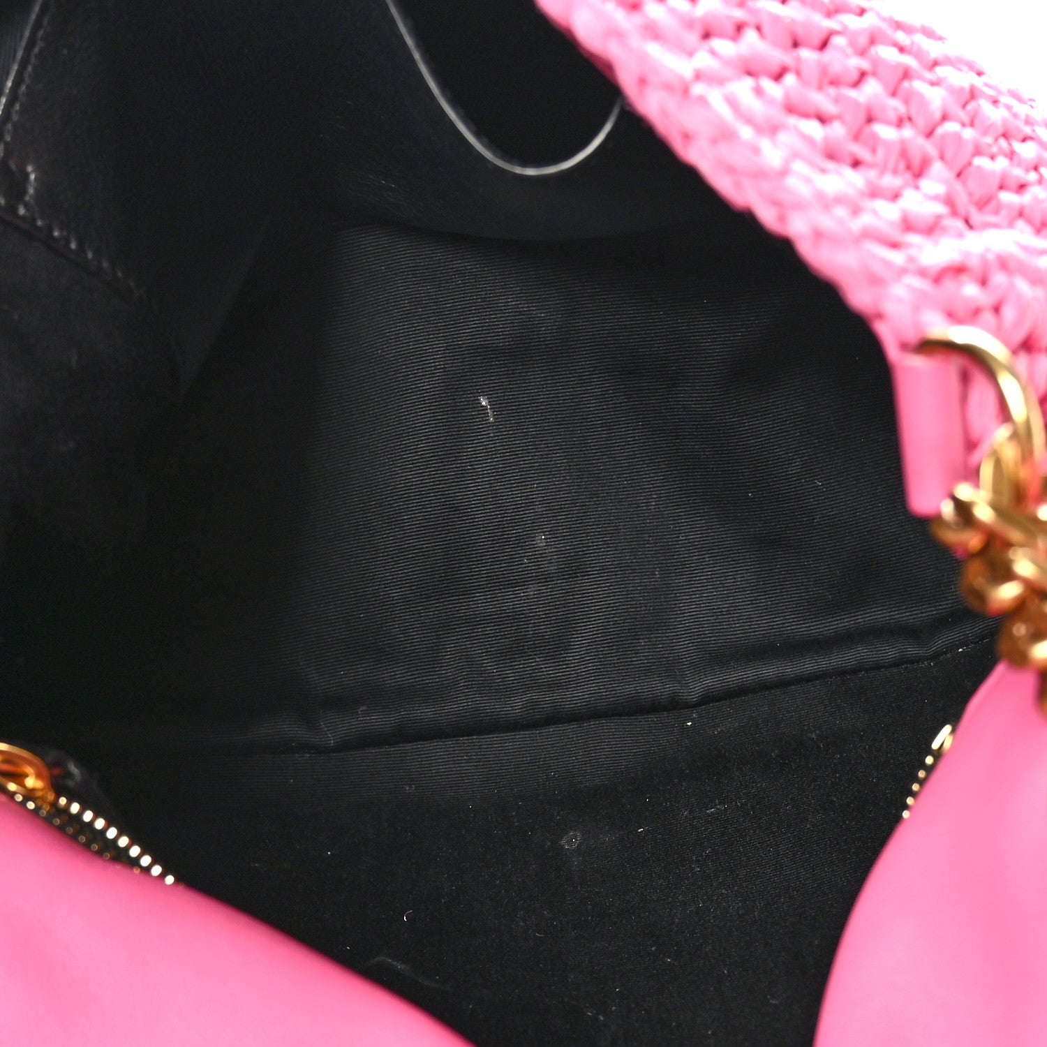 Saint Laurent Raffia Calfskin Monogram Medium Niki Chain Satchel Bright Pink 5 of 9