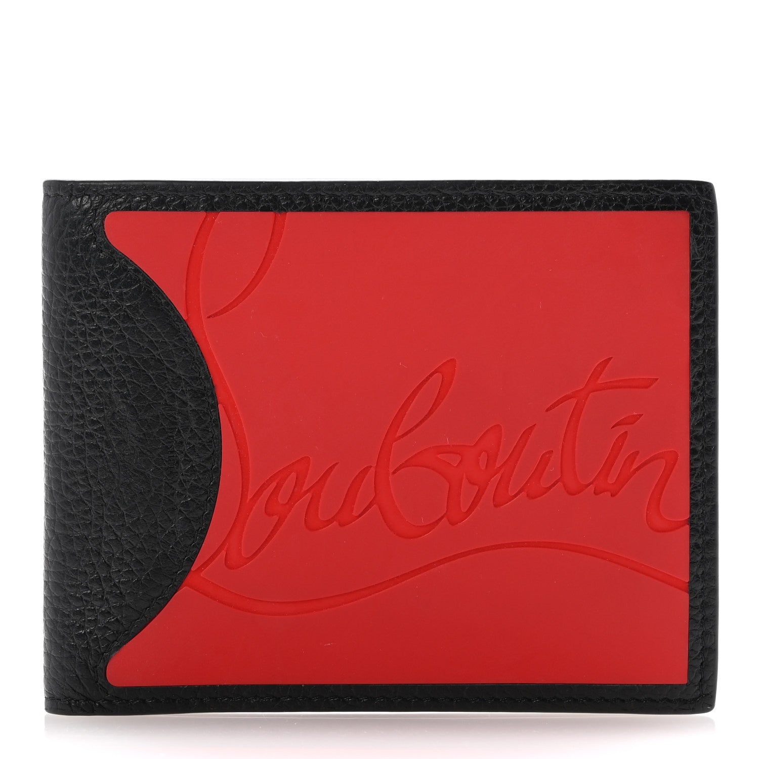 Christian Louboutin Calfskin Coolcard Two-Tone Wallet Black Red 1 of 9