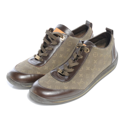 Louis Vuitton Mini Lin Monogram Sneakers Tennis Shoes 39 Kaki 3 of 10
