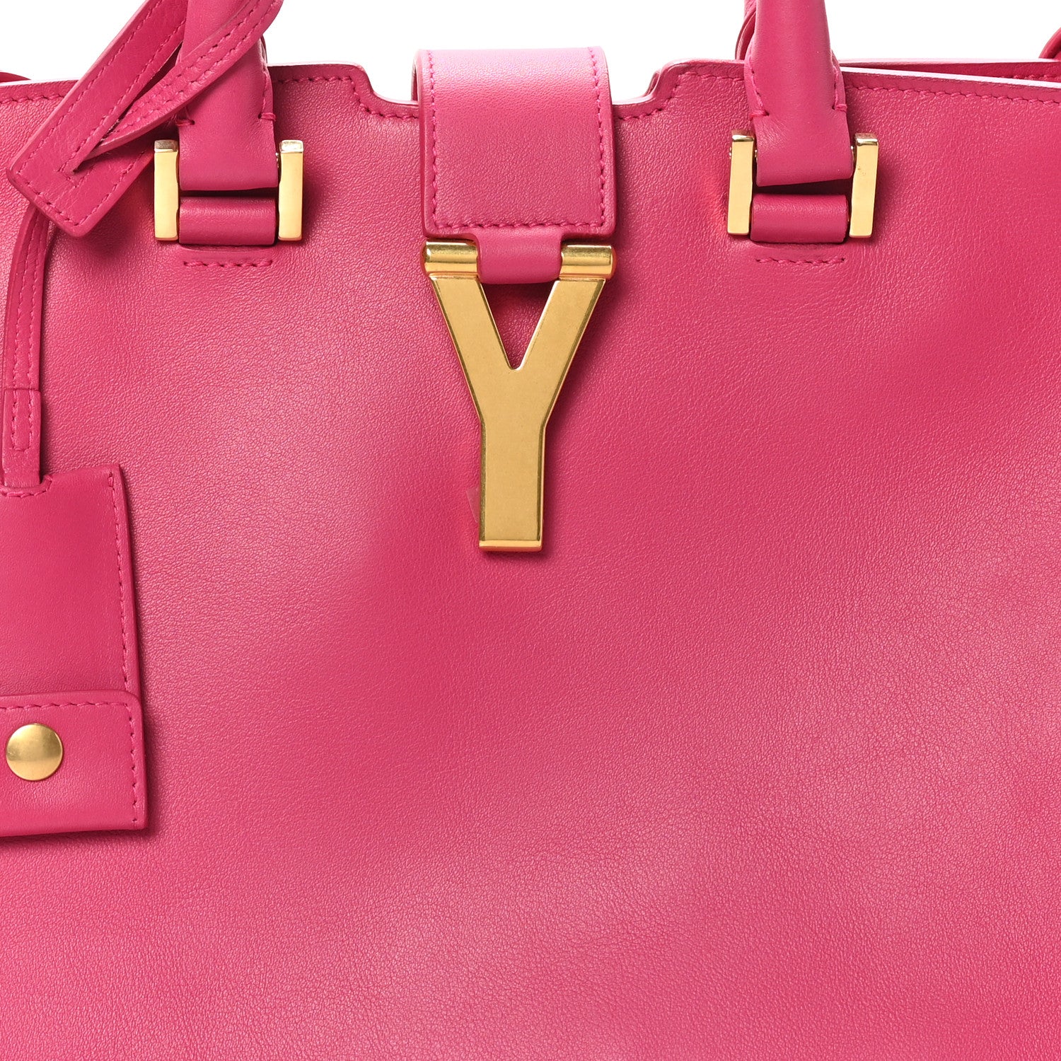 Saint Laurent Calfskin Small Classic Y Cabas Fuchsia 8 of 10