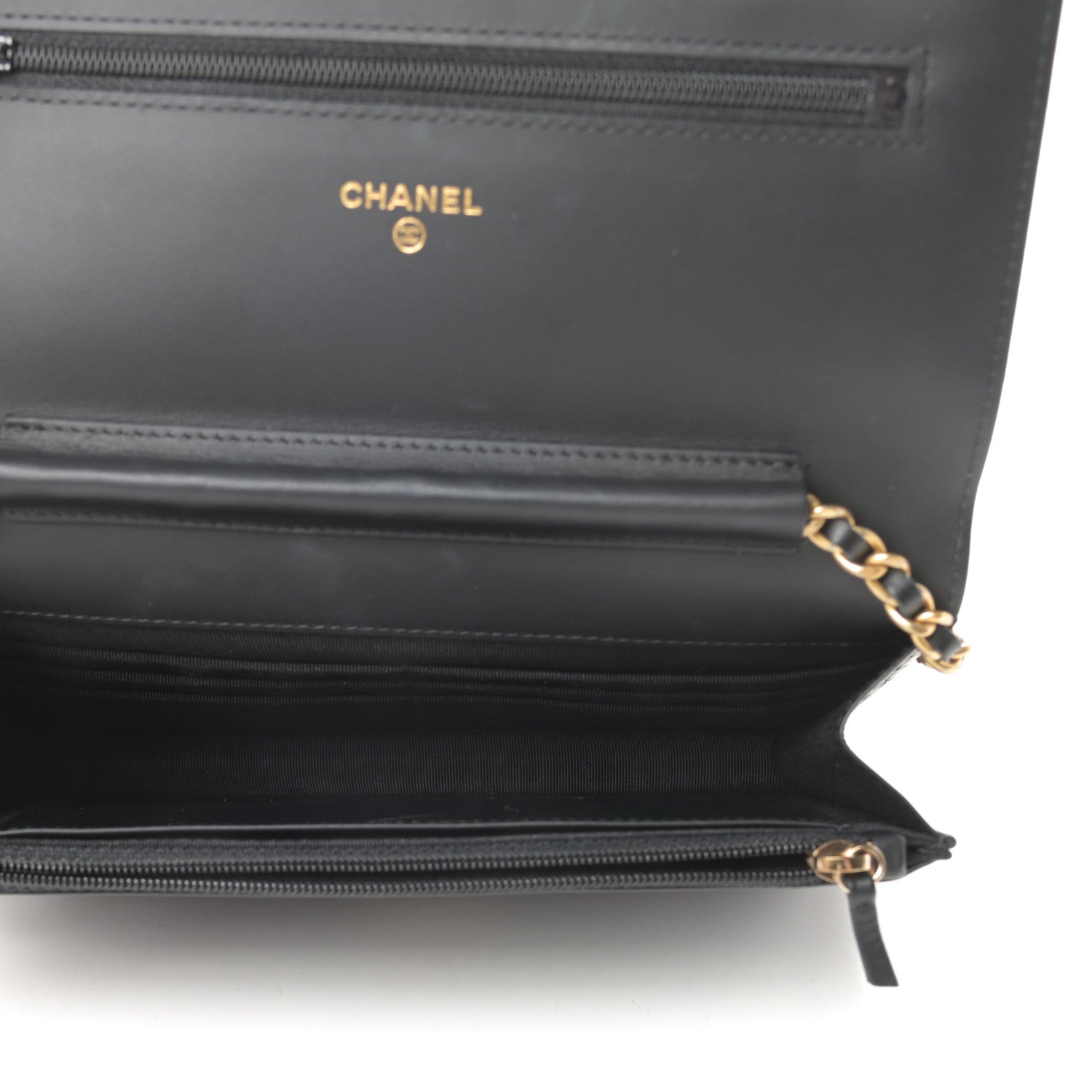 Chanel Aged Calfskin Quilted Lucky Charms Casino 2.55 Reissue Wallet On Chain WOC Black 5 of 13