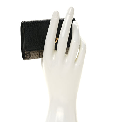Gucci Dollar Calfskin GG Supreme Monogram GG Marmont 6 Key Holder Case Black Beige Ebony 2 of 7