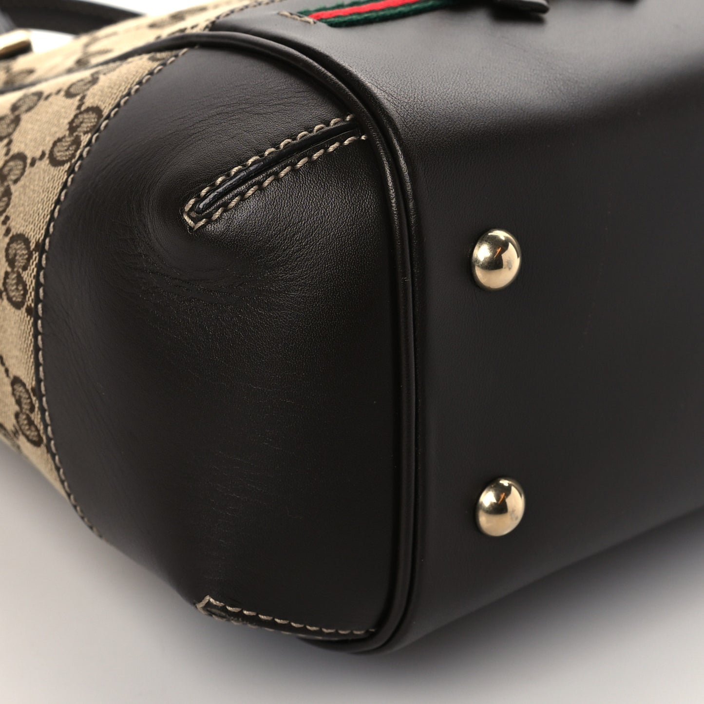 Monogram Web Mayfair Top Handle Satchel Dark Brown
