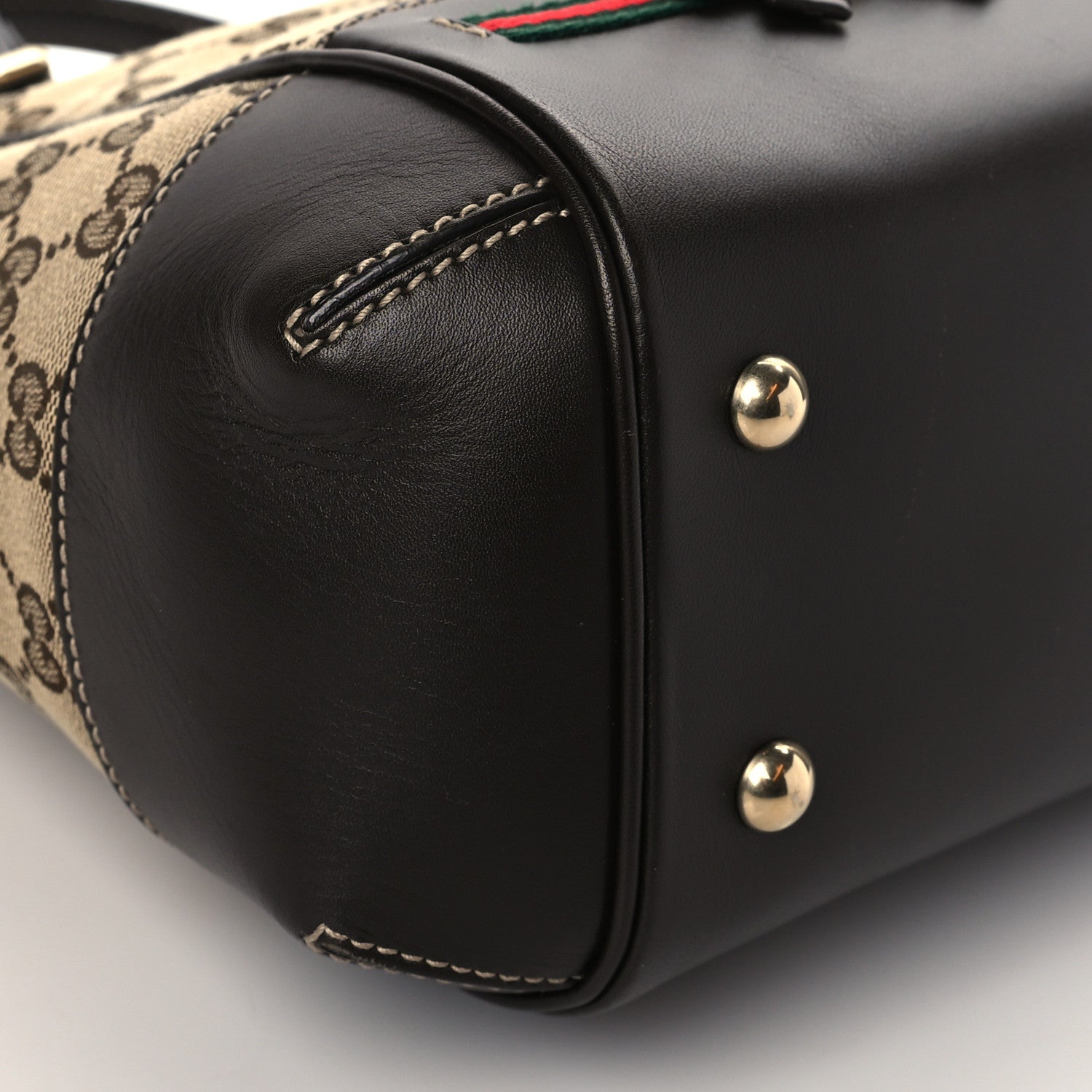 Gucci Monogram Web Mayfair Top Handle Satchel Dark Brown 10 of 11