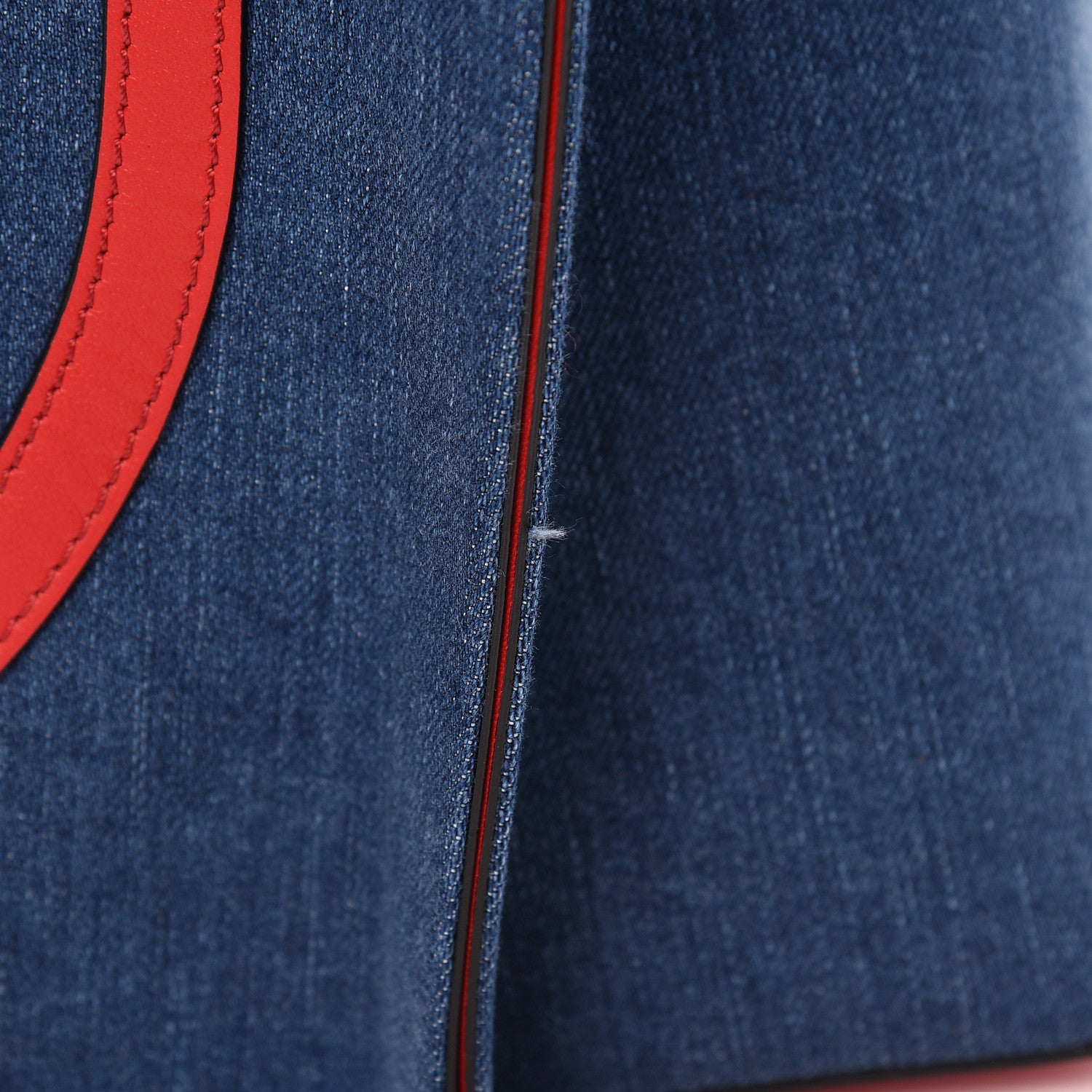 Valentino Garavani Denim Large Escape Tote Blue Red 13 of 13