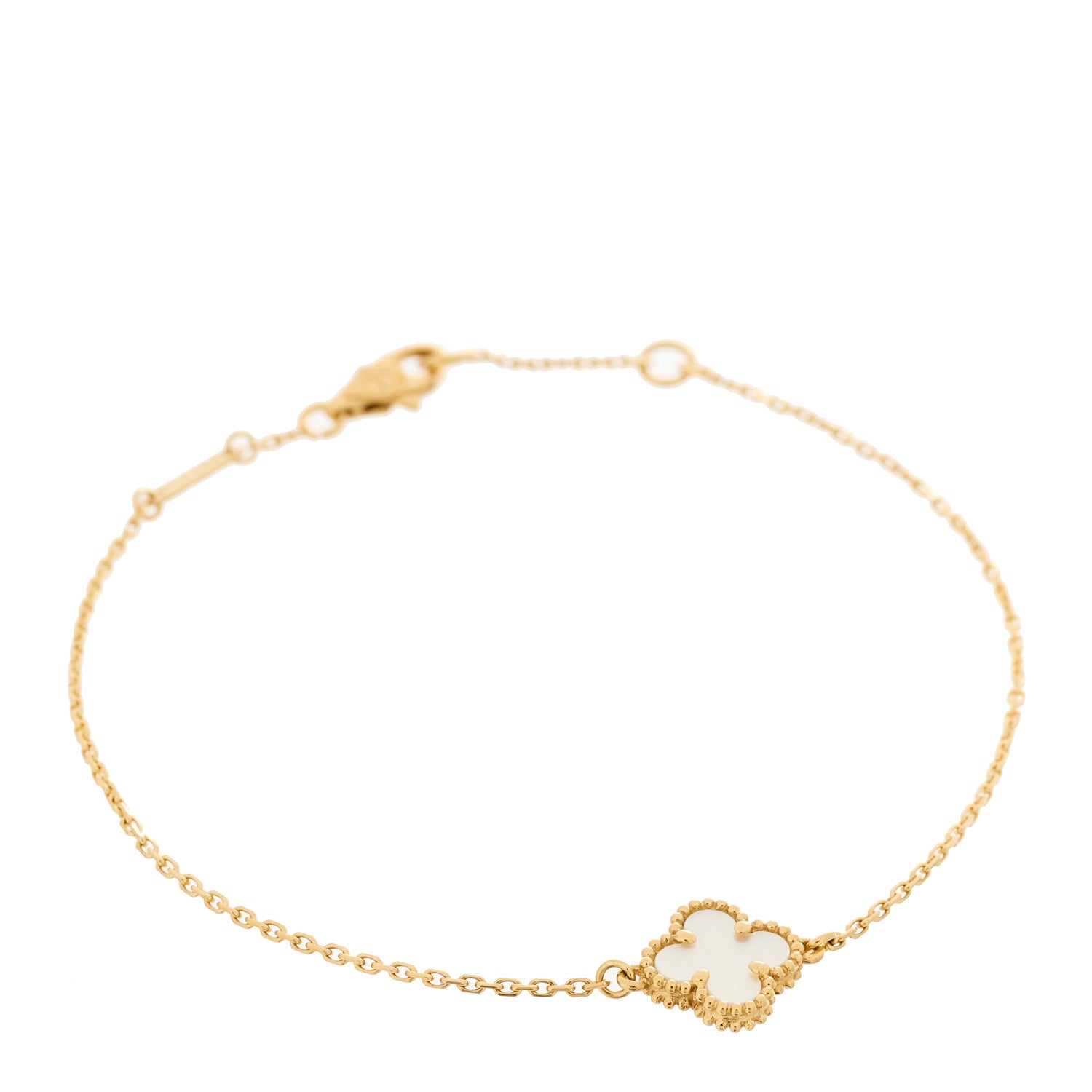 Van Cleef & Arpels 18K Yellow Gold Mother of Pearl Sweet Alhambra Bracelet 1 of 5