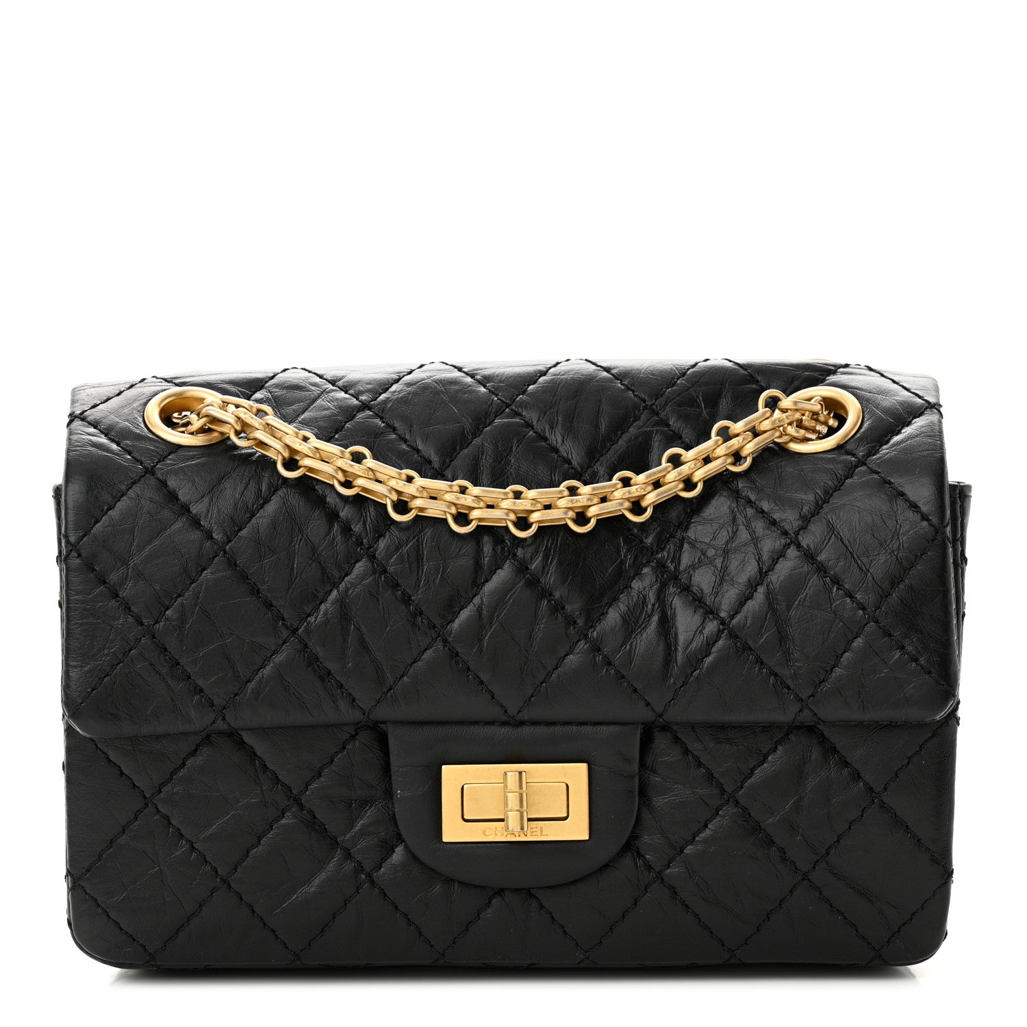 Chanel Aged Calfskin Quilted 2.55 Reissue Mini Flap Black 1 of 11