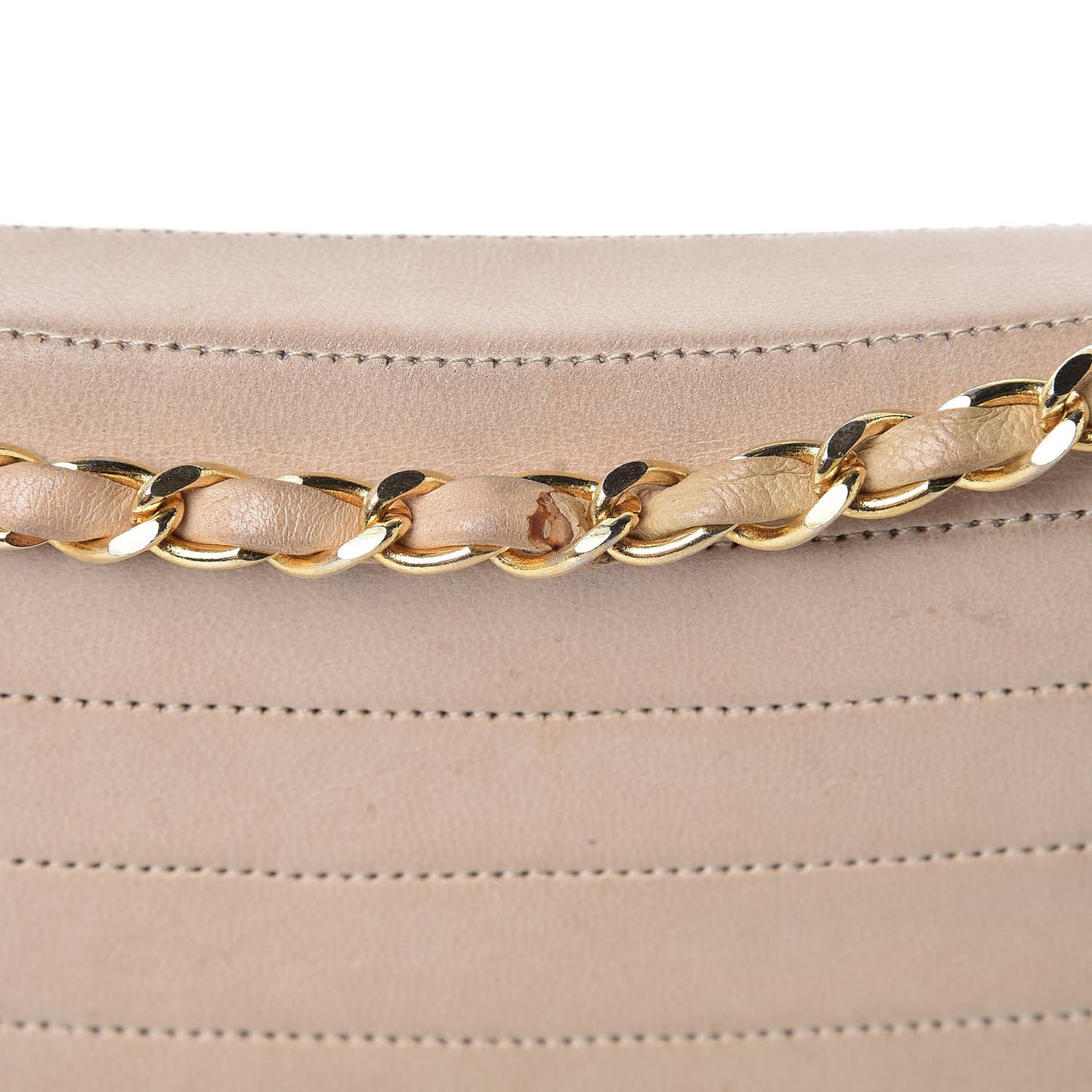 Lambskin Quilted Small Single Flap Beige