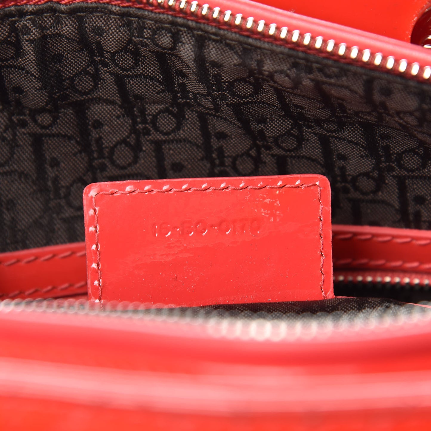 Patent Cannage Large Lady Dior Red