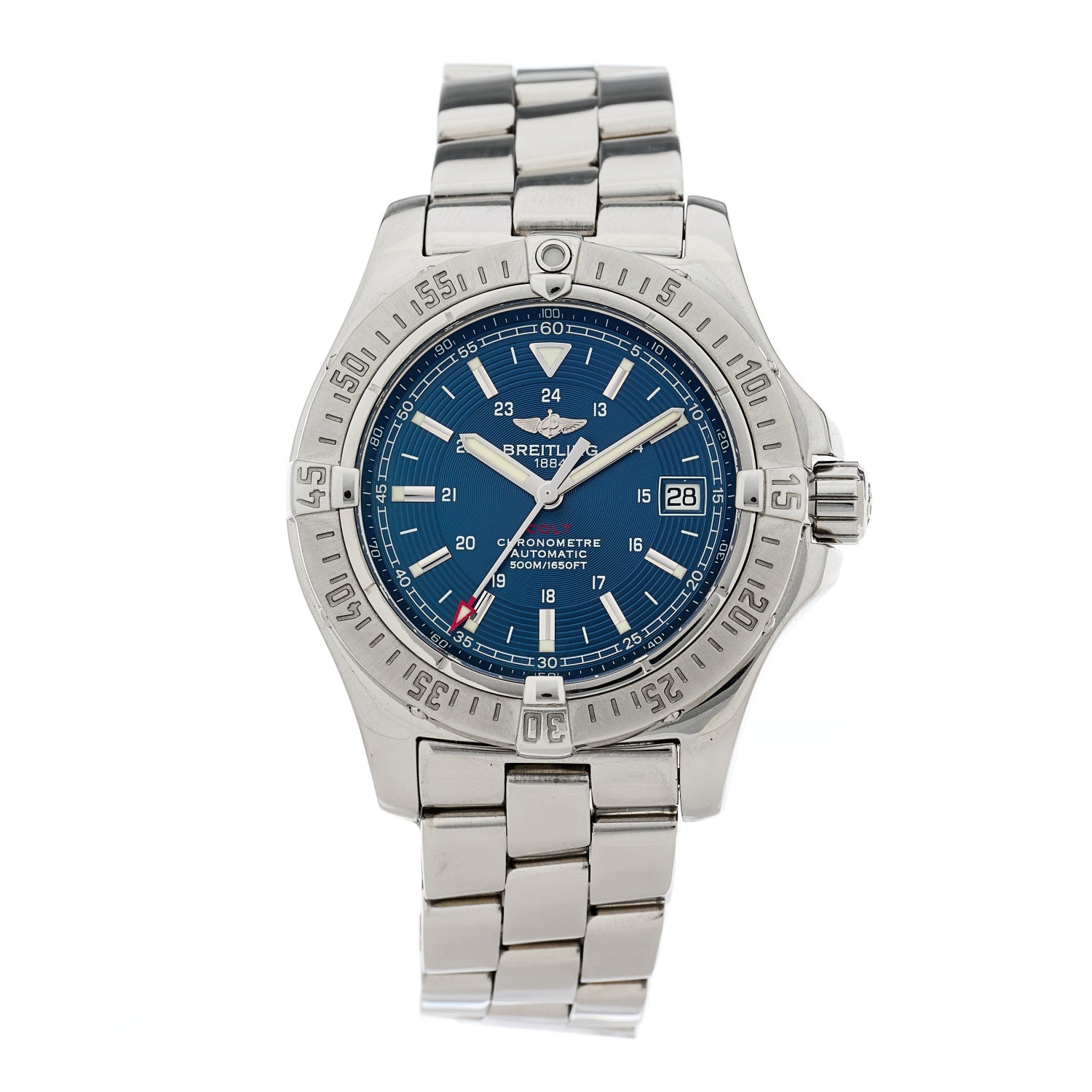 Breitling Stainless Steel 41mm Colt Automatic Watch Blue A17380 1 of 4
