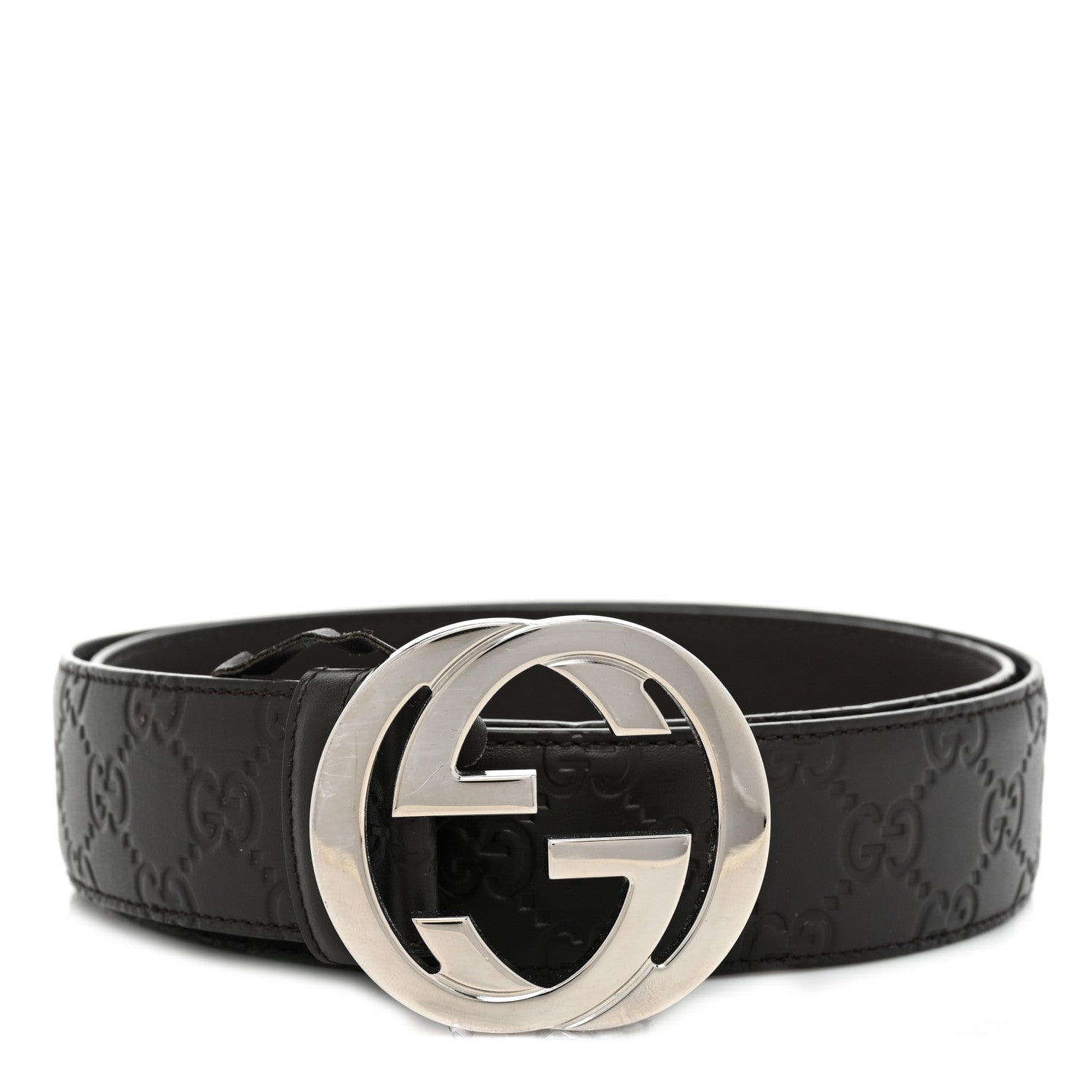 Gucci Guccissima Signature Interlocking G 40mm Belt 100 40 Black 1 of 5