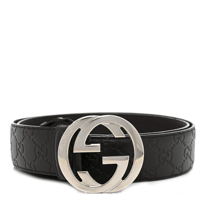 Gucci Guccissima Signature Interlocking G 40mm Belt 100 40 Black 1 of 5