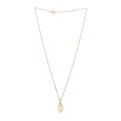 Cartier 18K Pink Gold Diamond Logo Pendant Necklace 3 of 6