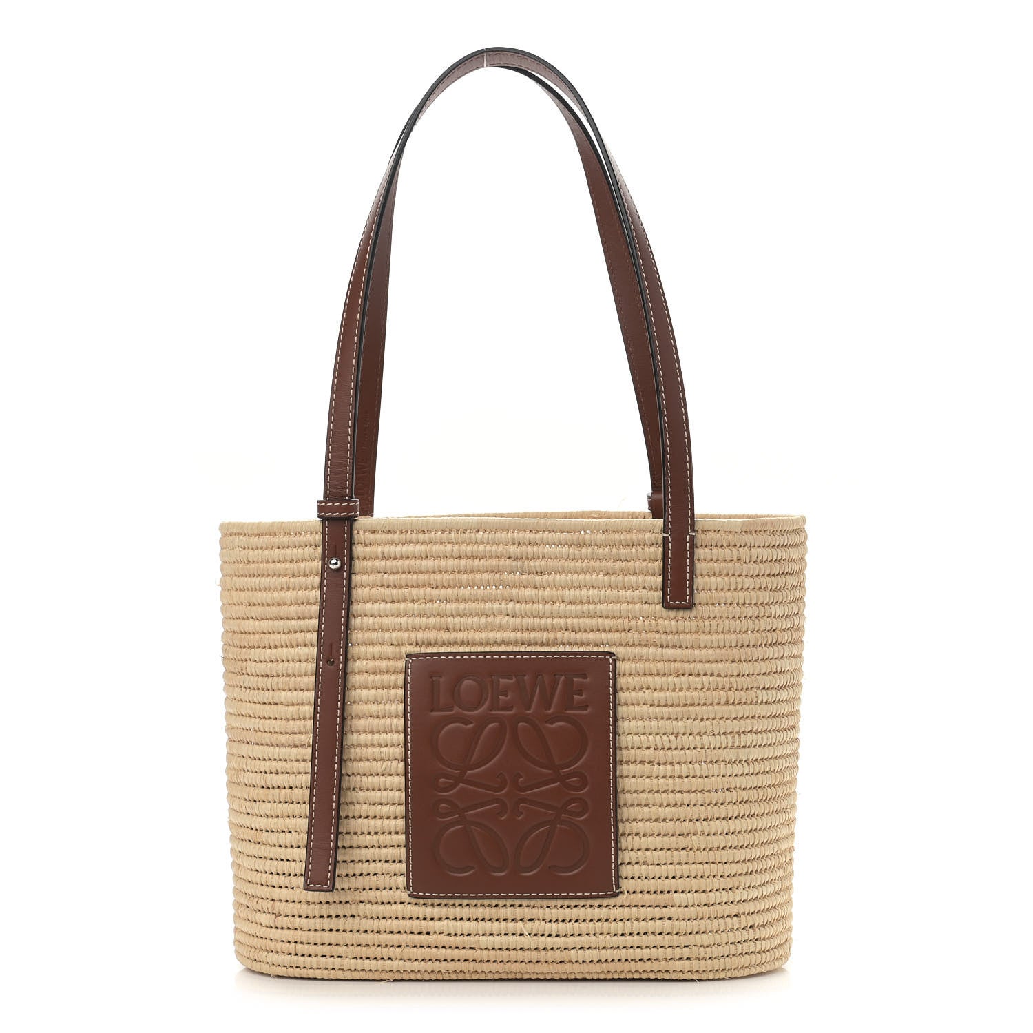 Loewe Raffia Small Square Basket Tote Bag Natural Tan 1 of 11