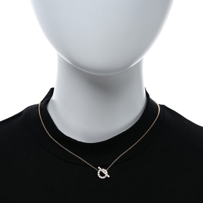 Hermes 18K Rose Gold Diamond Finesse Pendant Necklace 2 of 6