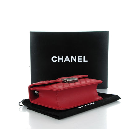 Chanel Goatskin Quilted Small CC University Top Handle Flap Red 5 of 9