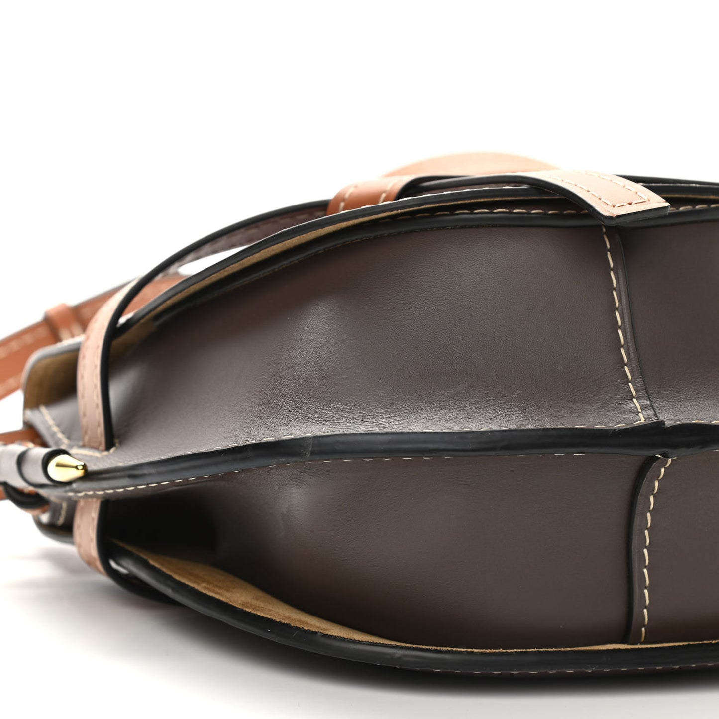 Calfskin Small Gate Crossbody Bag Oxblood Tan