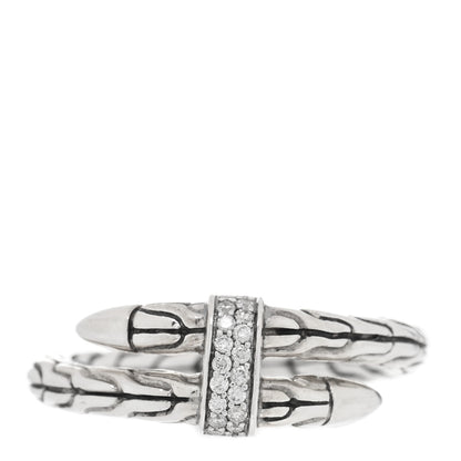 John Hardy Sterling Silver Diamond Spear Ring 54 7 1 of 4