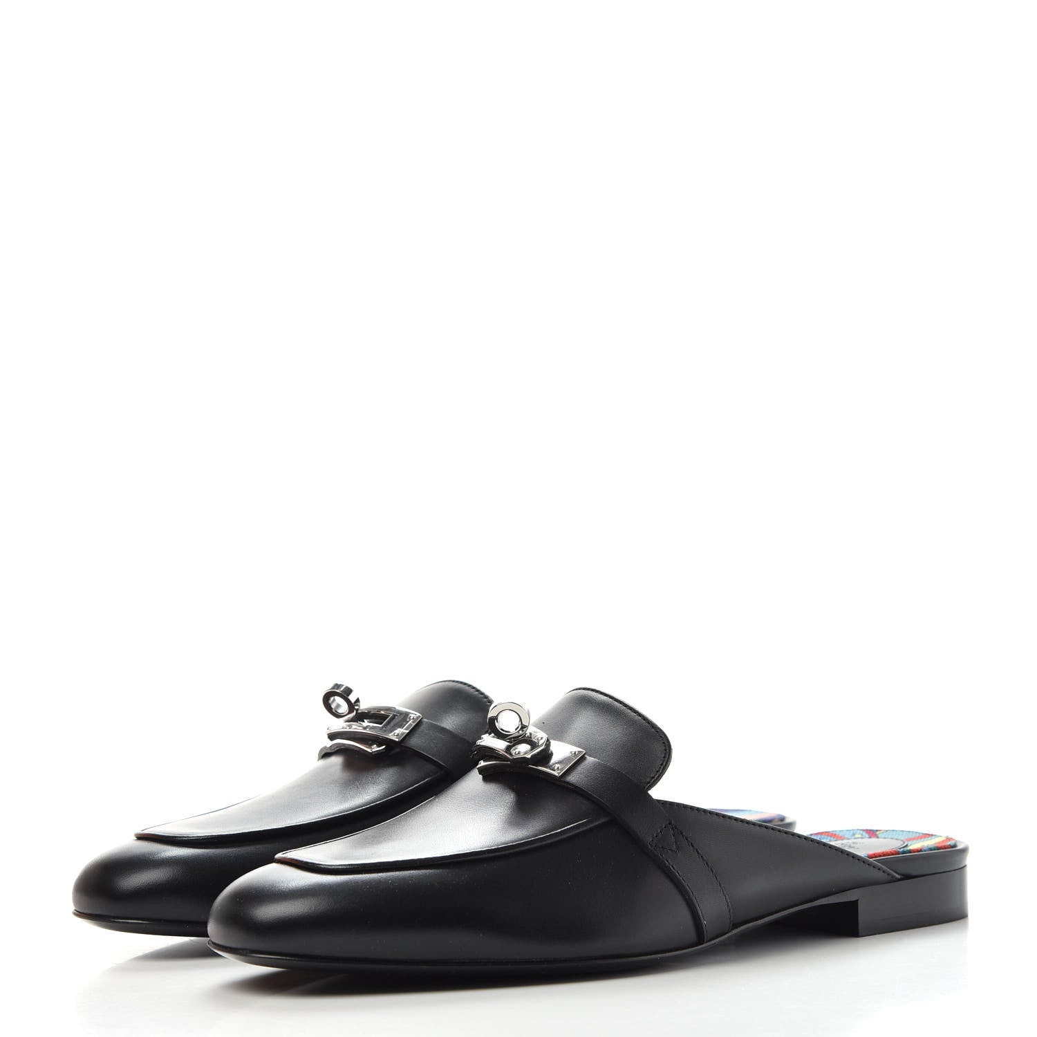 Hermes Goatskin Oz Mules 37 Black 3 of 10
