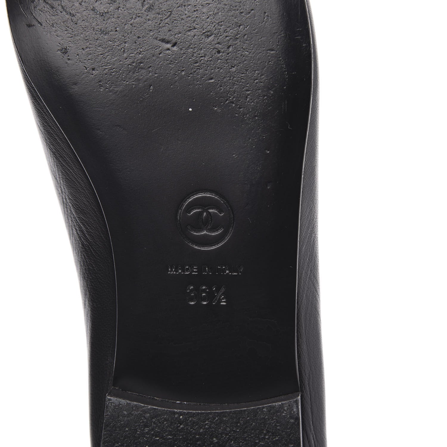 Chanel Lambskin Patent Cap Toe Ballerina Flats 36.5 Black 7 of 11