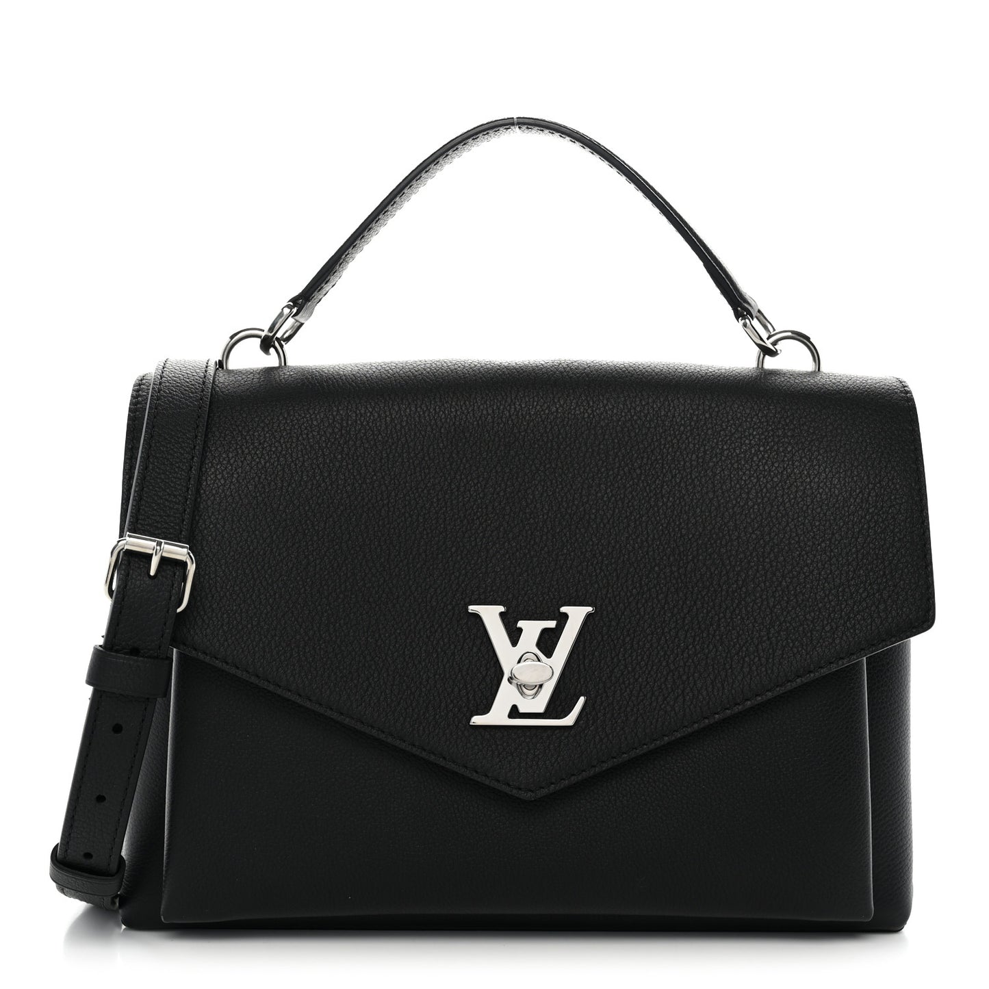 Soft Calfskin My Lockme Top Handle  Black