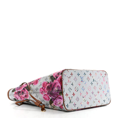 Louis Vuitton Metallic Monogram LV Garden Neverfull MM Silver 5 of 10
