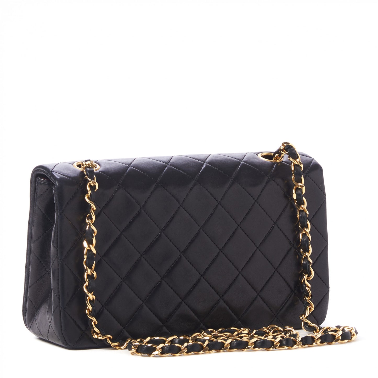Lambskin Quilted Small Single Flap Black