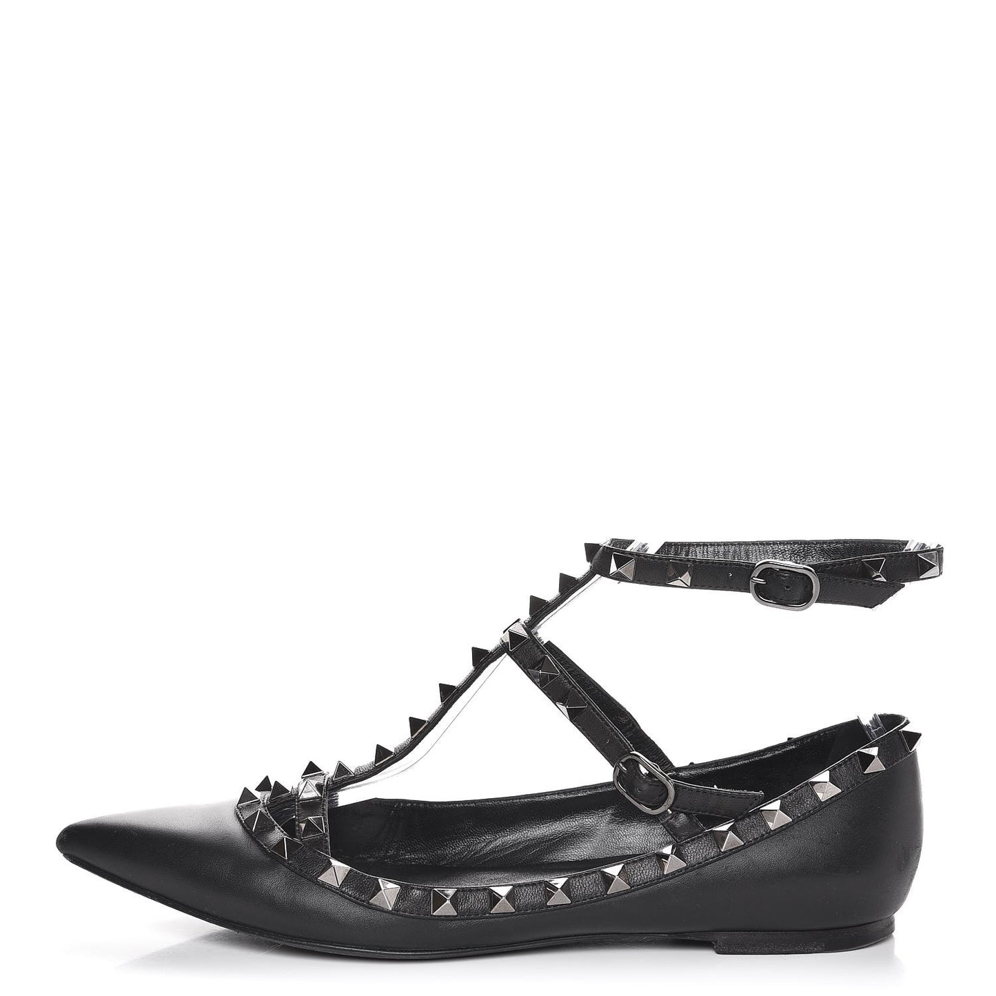 Nappa Rockstud Cage Ballerina Flats 39 Black