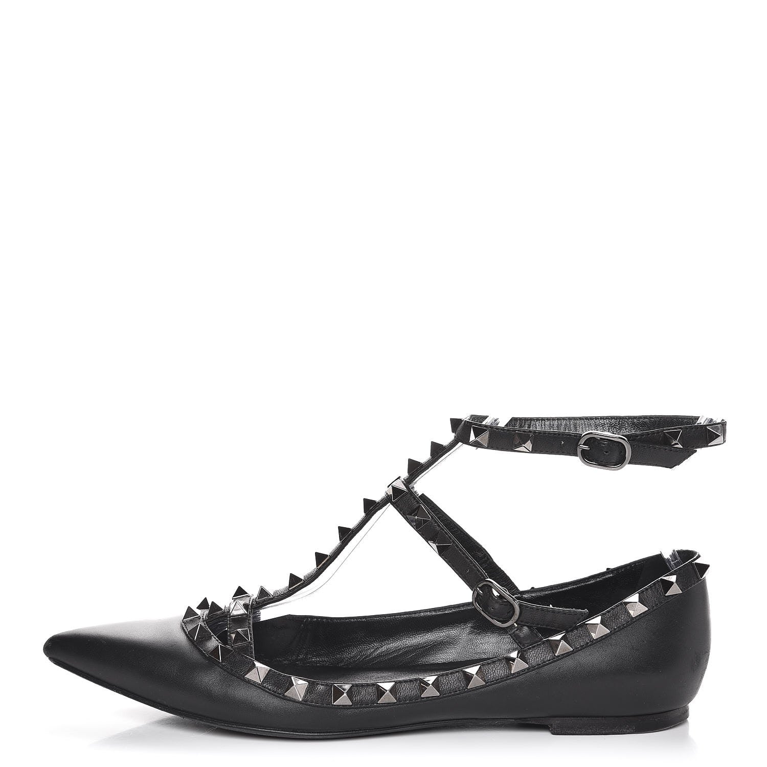 Valentino Garavani Nappa Rockstud Cage Ballerina Flats 39 Black 1 of 14