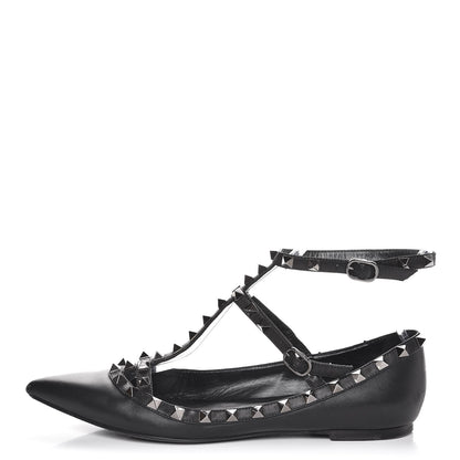 Valentino Garavani Nappa Rockstud Cage Ballerina Flats 39 Black 1 of 14