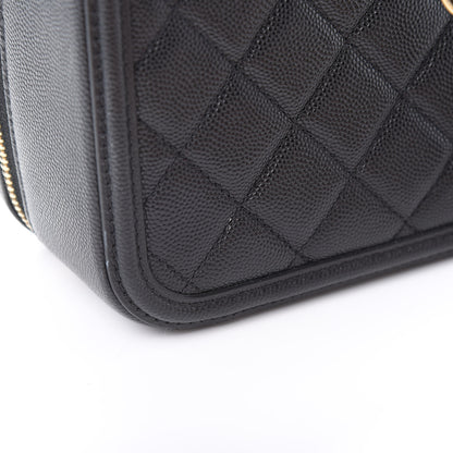 Chanel Caviar Quilted Medium CC Filigree Vanity Case Black 11 of 12