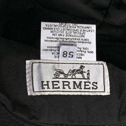 Hermes Polyester Nylon Motsch Bucket Hat 58 Black 7 of 7