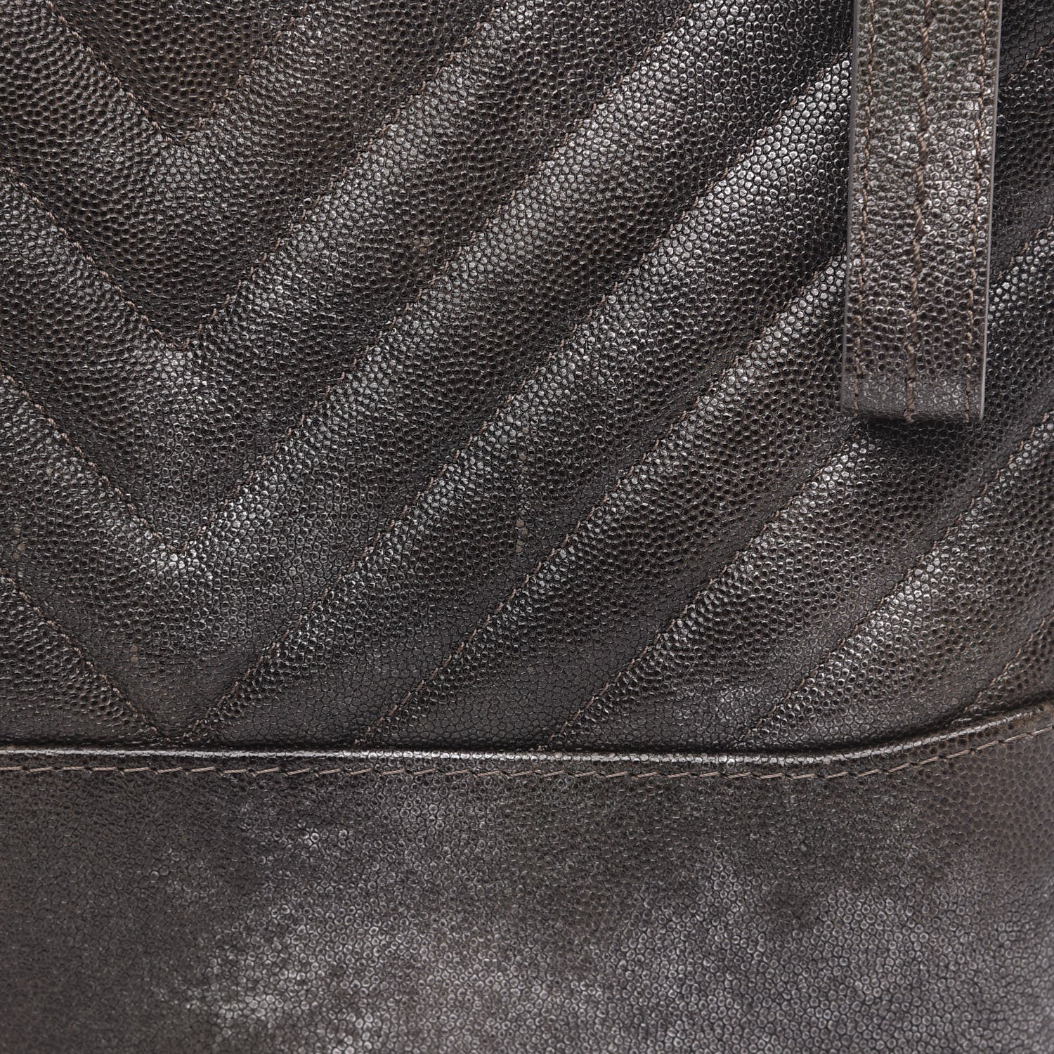 Chanel Metallic Caviar Chevron Quilted Medium Gabrielle Hobo Dark Silver Gold 11 of 11