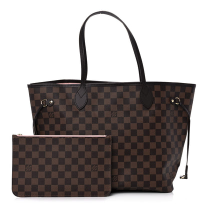 Louis Vuitton Damier Ebene Neo Neverfull MM Rose Ballerine 1 of 10