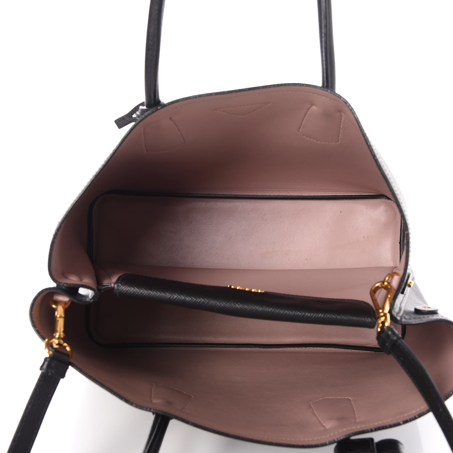 Prada Saffiano Cuir Large Double Bag Black Mughetto 5 of 12