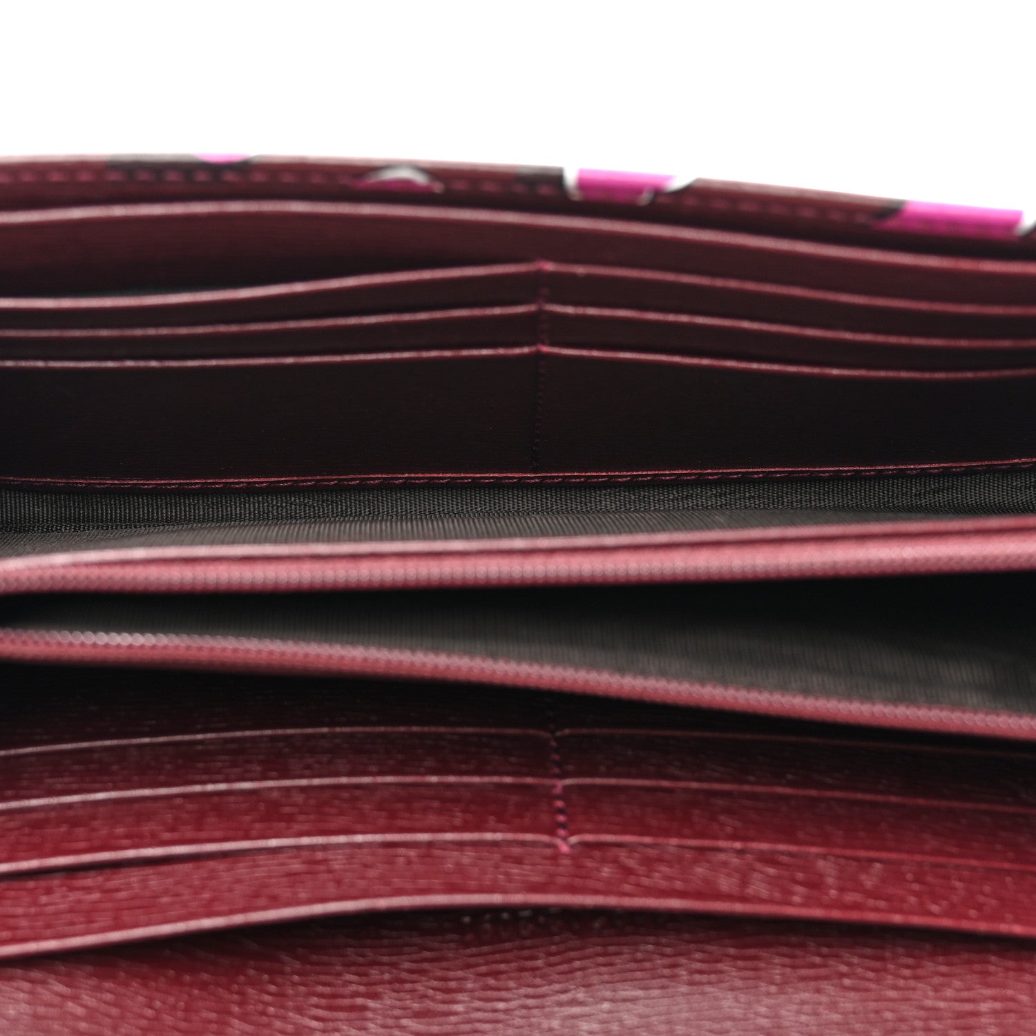 Gucci Calfskin Heartbeat Print Flap Wallet New Wine 5 of 9