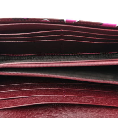 Gucci Calfskin Heartbeat Print Flap Wallet New Wine 5 of 9