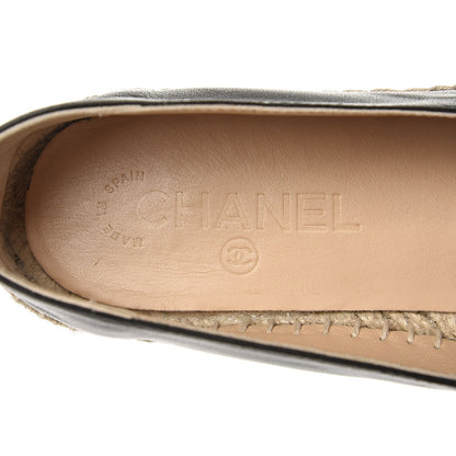 Chanel Lambskin CC Espadrilles 39 Black 6 of 10