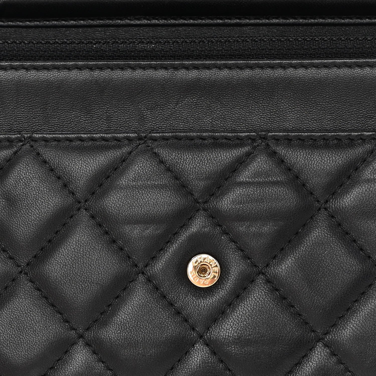 Chanel Lambskin Quilted Wallet On Chain WOC Black 12 of 17