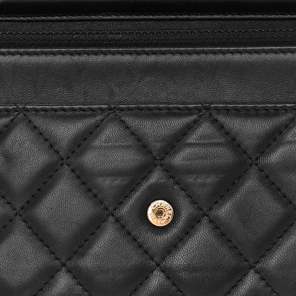 Chanel Lambskin Quilted Wallet On Chain WOC Black 12 of 17
