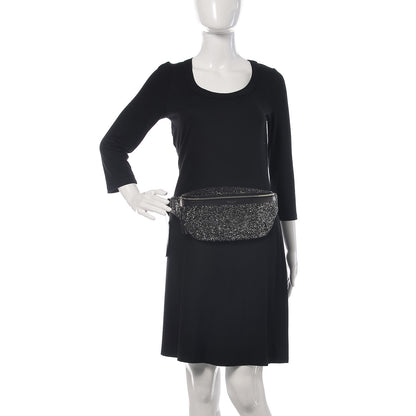 Saint Laurent Lambskin Glitter Belt Bag Metallic Black 2 of 11