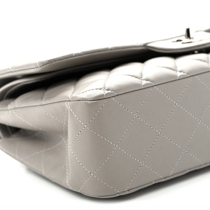 Chanel Lambskin Quilted Medium Double Flap Grey 9 of 10