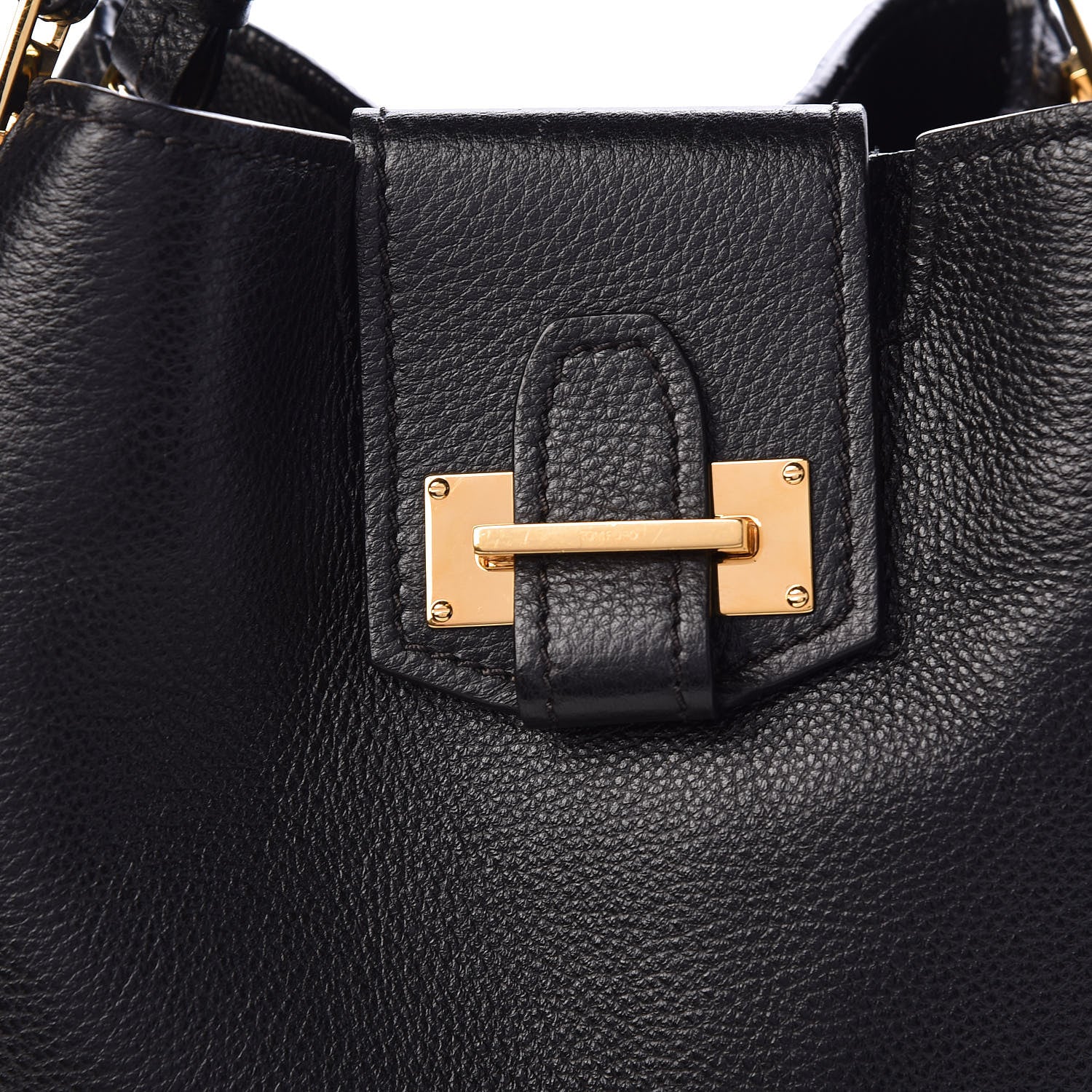 Tom Ford Grained Calfskin Sedgwick Medium Zipper Tote Black 10 of 15