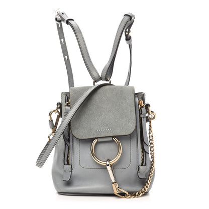 Chloe Suede Calfskin Mini Faye Backpack Airy Grey 1 of 14